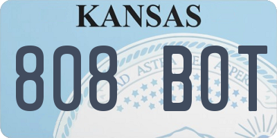 KS license plate 808BOT