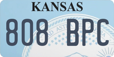 KS license plate 808BPC