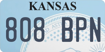 KS license plate 808BPN