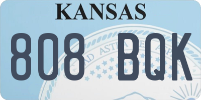 KS license plate 808BQK