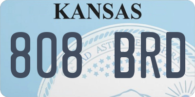 KS license plate 808BRD