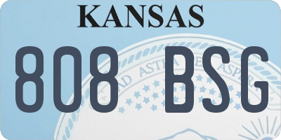 KS license plate 808BSG