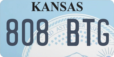 KS license plate 808BTG