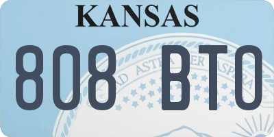 KS license plate 808BTO