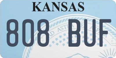 KS license plate 808BUF