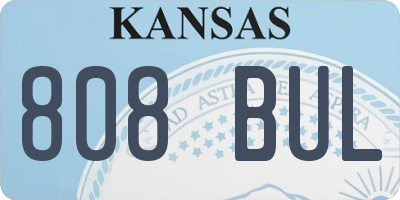 KS license plate 808BUL