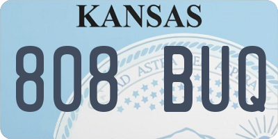 KS license plate 808BUQ