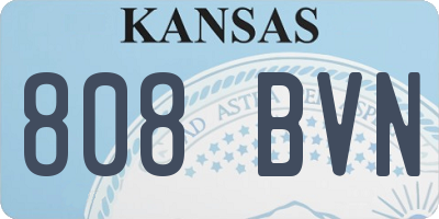 KS license plate 808BVN