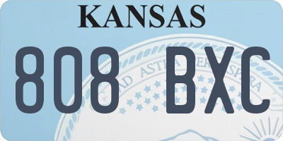 KS license plate 808BXC