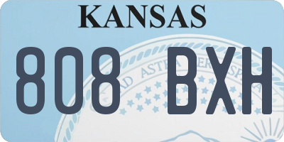 KS license plate 808BXH