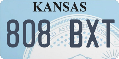 KS license plate 808BXT