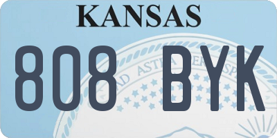 KS license plate 808BYK