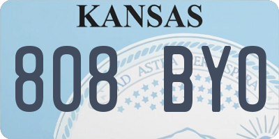 KS license plate 808BYO