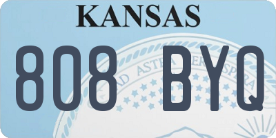 KS license plate 808BYQ