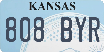 KS license plate 808BYR