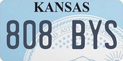 KS license plate 808BYS