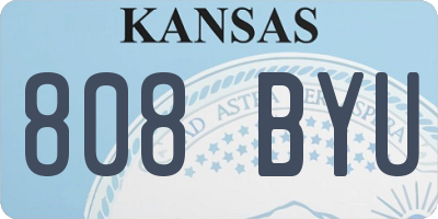KS license plate 808BYU