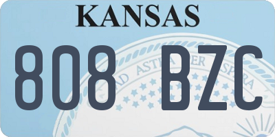 KS license plate 808BZC