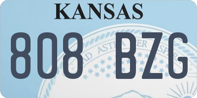 KS license plate 808BZG