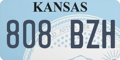 KS license plate 808BZH