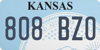 KS license plate 808BZO