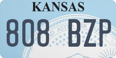 KS license plate 808BZP