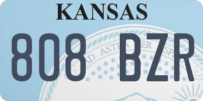 KS license plate 808BZR
