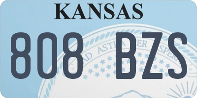 KS license plate 808BZS