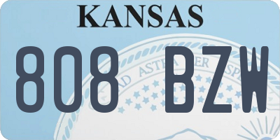 KS license plate 808BZW