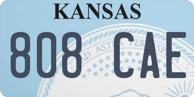 KS license plate 808CAE