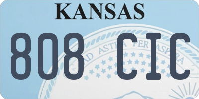 KS license plate 808CIC