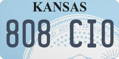 KS license plate 808CIO