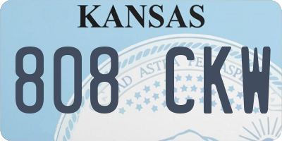 KS license plate 808CKW