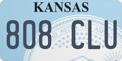 KS license plate 808CLU