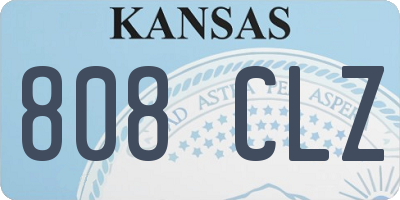 KS license plate 808CLZ