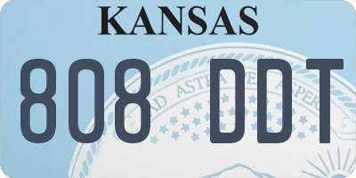 KS license plate 808DDT