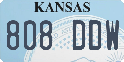 KS license plate 808DDW