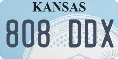 KS license plate 808DDX