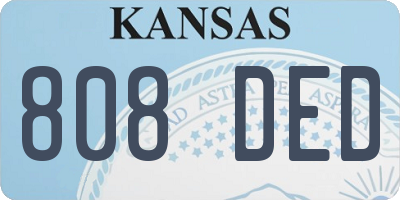 KS license plate 808DED