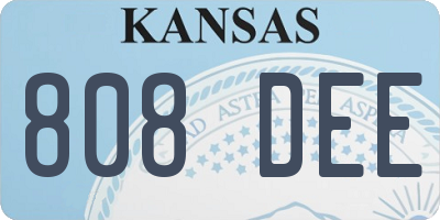 KS license plate 808DEE