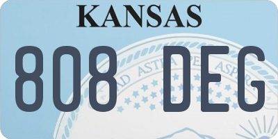 KS license plate 808DEG