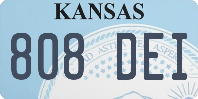 KS license plate 808DEI