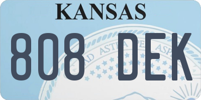 KS license plate 808DEK