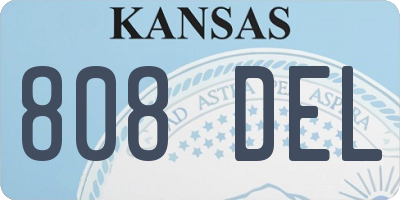 KS license plate 808DEL