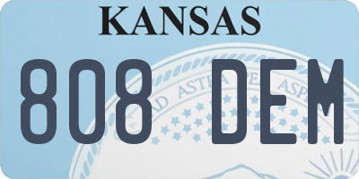 KS license plate 808DEM