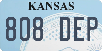 KS license plate 808DEP