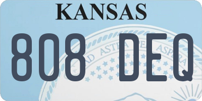 KS license plate 808DEQ