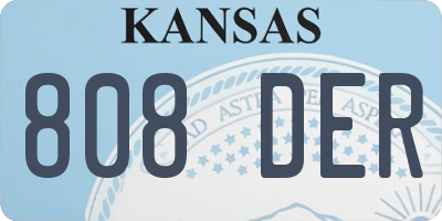 KS license plate 808DER