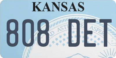 KS license plate 808DET