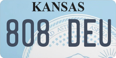 KS license plate 808DEU